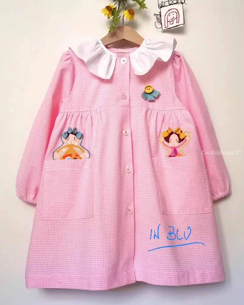 Riservato per Giorgia- Grembiule blu per bimba per scuola elementare grembiule scuola bimba