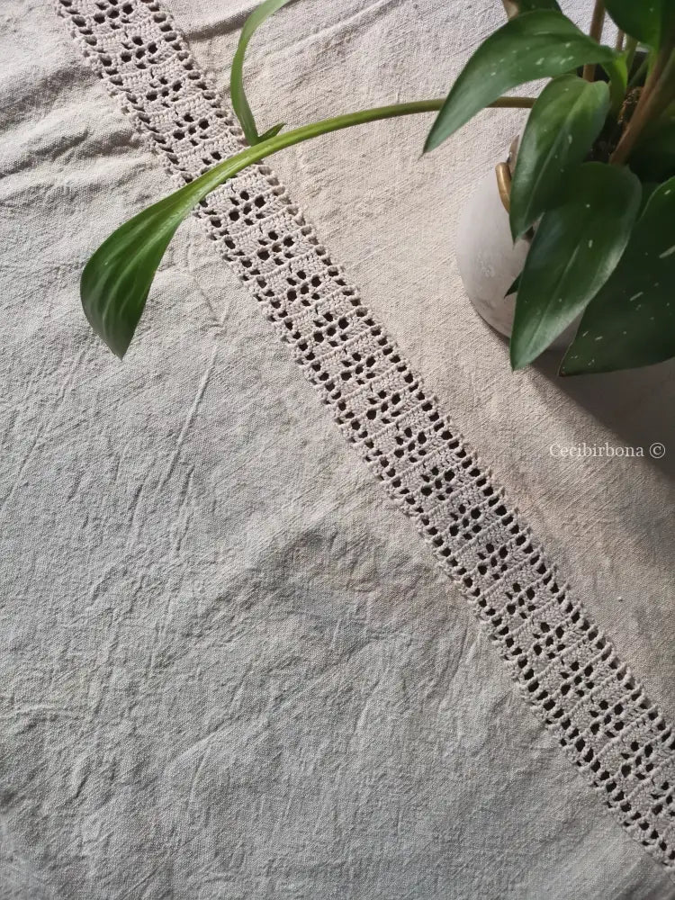 RISERVATO PER IRENE Tovaglia antica con striscia uncinetto biancheria antica per la casa