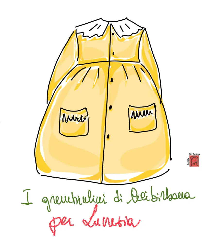 Riservato per Lucrezia Grembiule blu per bimba per scuola elementare - grembiule in cotone blu per scuola primaria