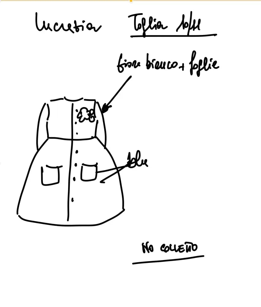 Riservato per Lucrezia Grembiule blu per bimba per scuola elementare - grembiule in cotone blu per scuola primaria