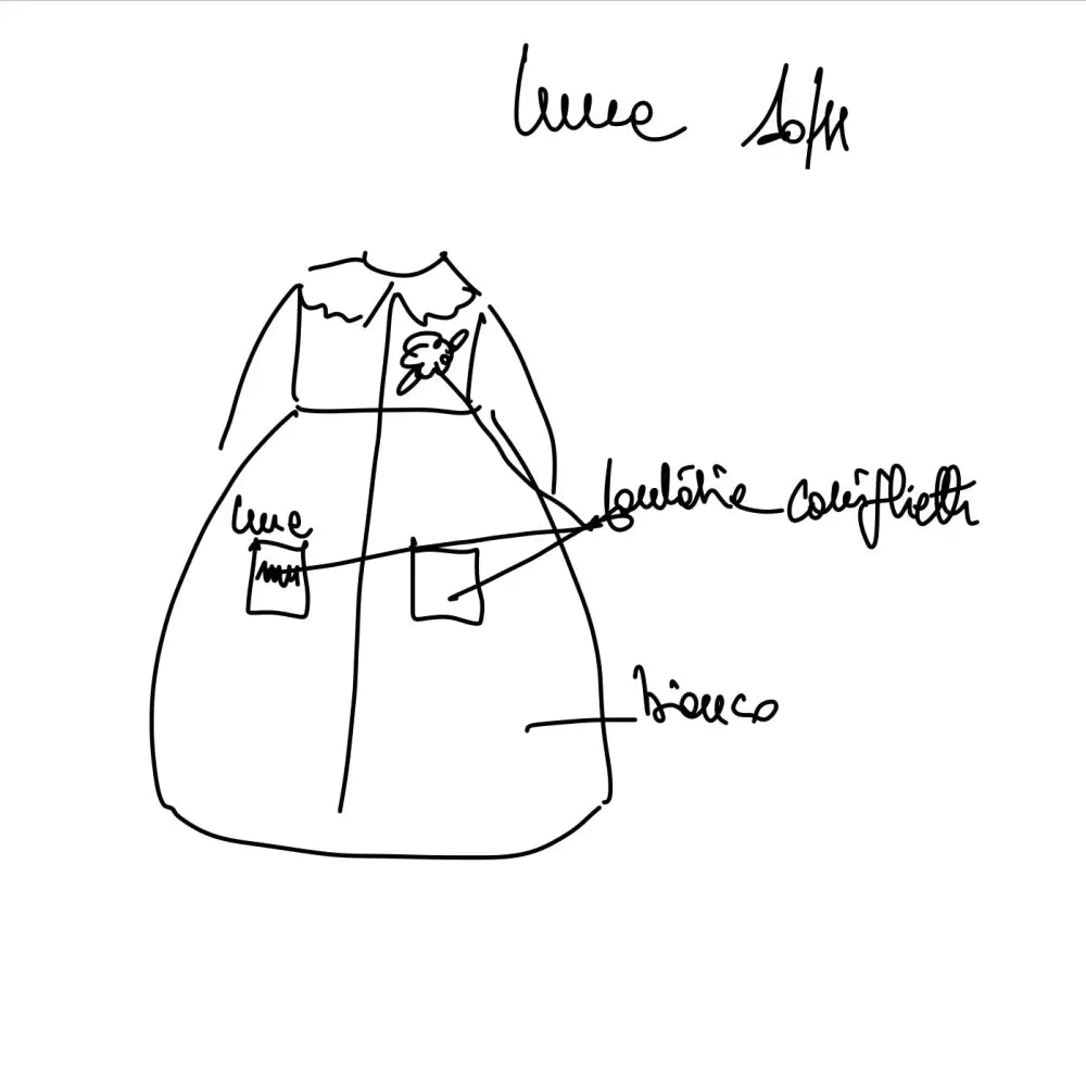 Riservato per Luna - Il grembiulino bianco con i coniglietti grembiule asilo bimba