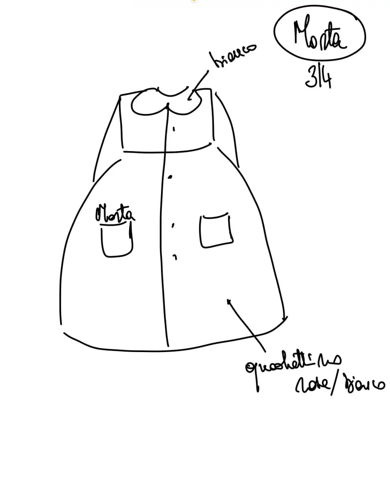 Riservato per Marta Grembiule a quadrettini rosa per asilo grembiule asilo bimba