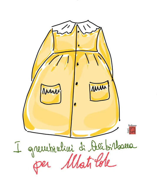 Riservato per Matilde - grembiule in cotone bianco per scuola primaria con colletto tondo grembiule scuola bimba