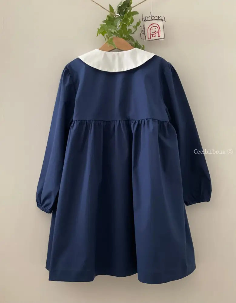 Riservato per Matilde Il grembiulino blu con i fiori celesti grembiule scuola bimba