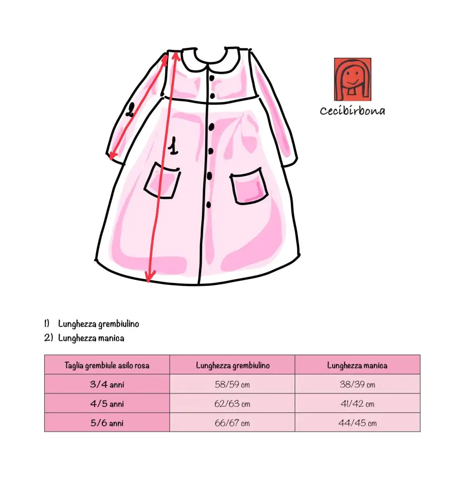 Riservato per Melody Il grembiulino dei fiori - Grembiule a quadrettini rosa per asilo con tasche a fiorellini