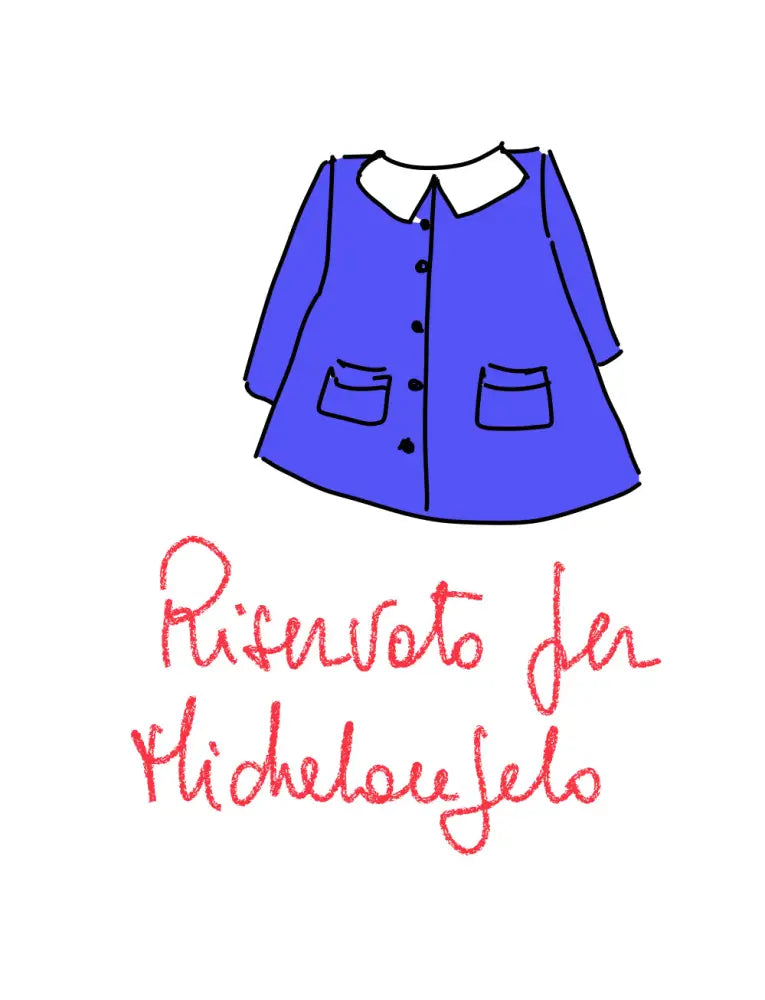 Riservato per Michelangelo grembiulino a casacchina blu grembiule scuola bimbo