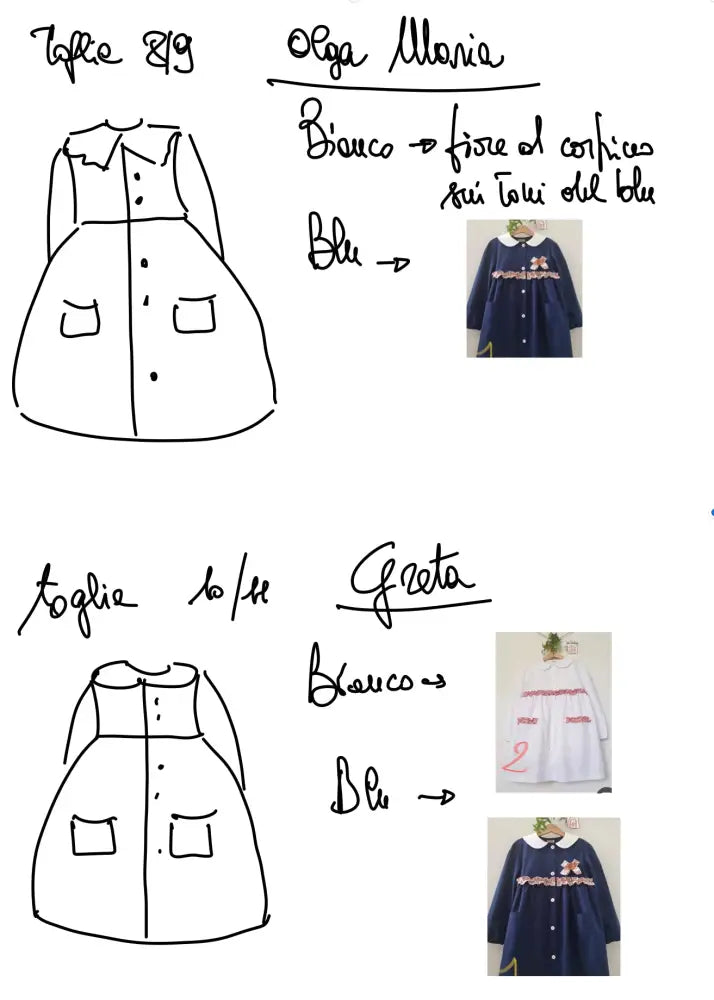 Riservato per Olga Maria e Greta grembiule scuola bimba