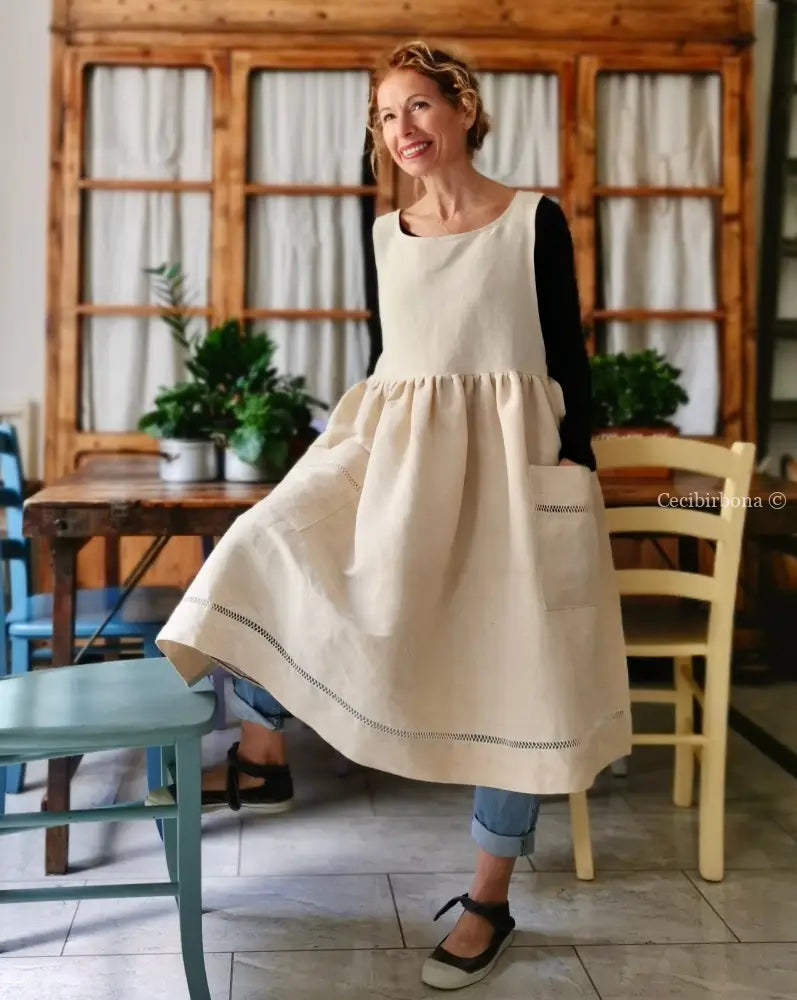 Riservato per Pattychef i grembiuli in canapa e tessuto da materasso grembiule donna tessuti antichi