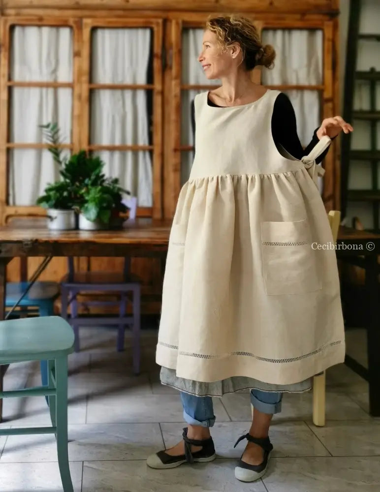 Riservato per Pattychef i grembiuli in canapa e tessuto da materasso grembiule donna tessuti antichi