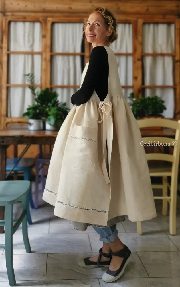 Riservato per Pattychef i grembiuli in canapa e tessuto da materasso grembiule donna tessuti antichi