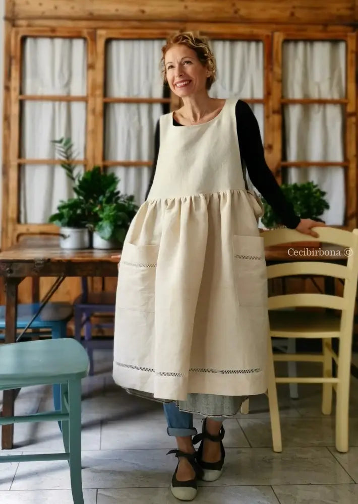 Riservato per Pattychef i grembiuli in canapa e tessuto da materasso grembiule donna tessuti antichi