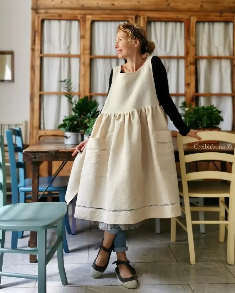 Riservato per Pattychef i grembiuli in canapa e tessuto da materasso grembiule donna tessuti antichi