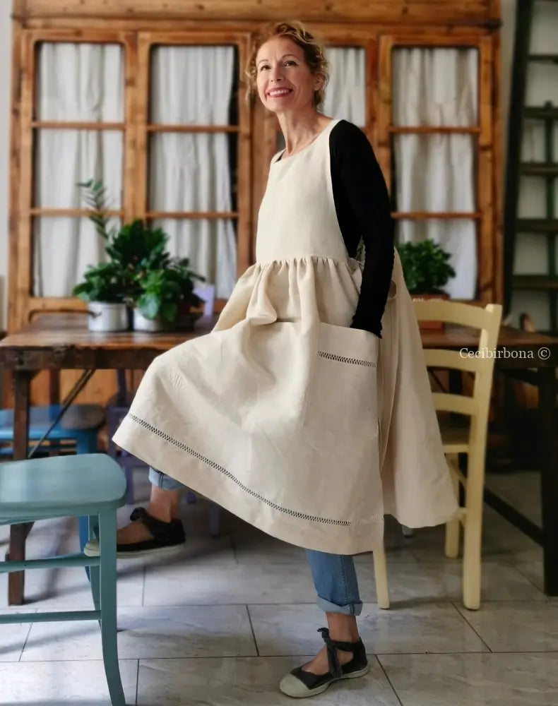 Riservato per Pattychef i grembiuli in canapa e tessuto da materasso grembiule donna tessuti antichi