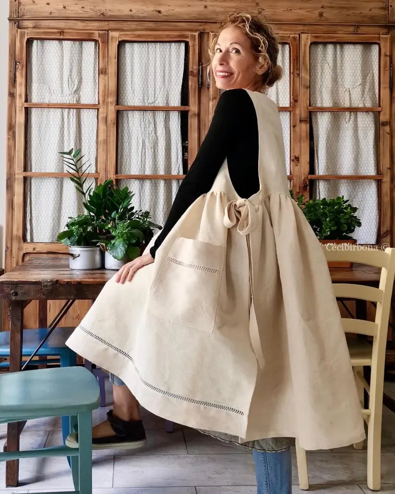 Riservato per Pattychef i grembiuli in canapa e tessuto da materasso grembiule donna tessuti antichi