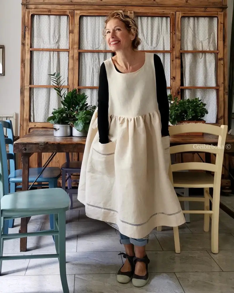 Riservato per Pattychef i grembiuli in canapa e tessuto da materasso grembiule donna tessuti antichi