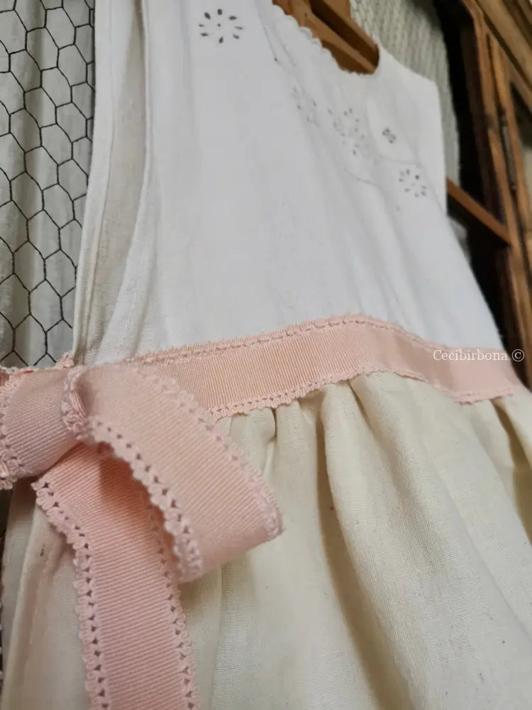 RISERVATO PER PHOEBE Grembiule antico con cintura rosa grembiule donna in tessuto antico