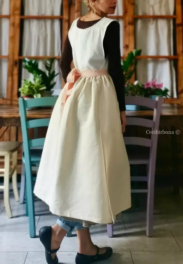 RISERVATO PER PHOEBE Grembiule antico con cintura rosa grembiule donna in tessuto antico