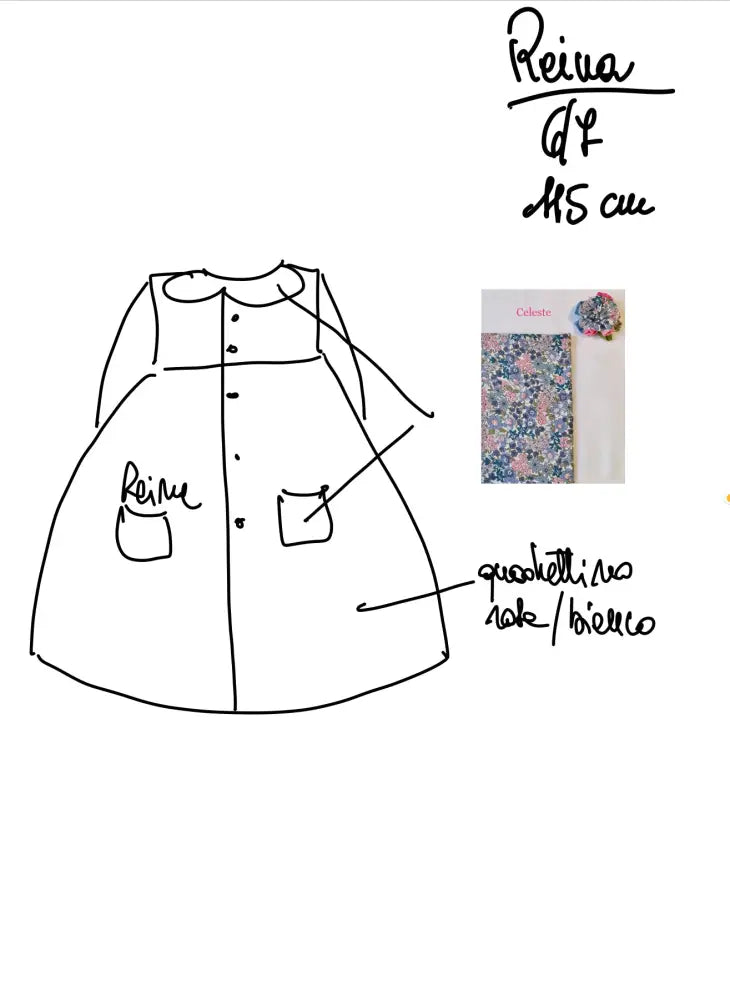 Riservato per Reina grembiulino quadrettini rosa 6-7 grembiule scuola bimba