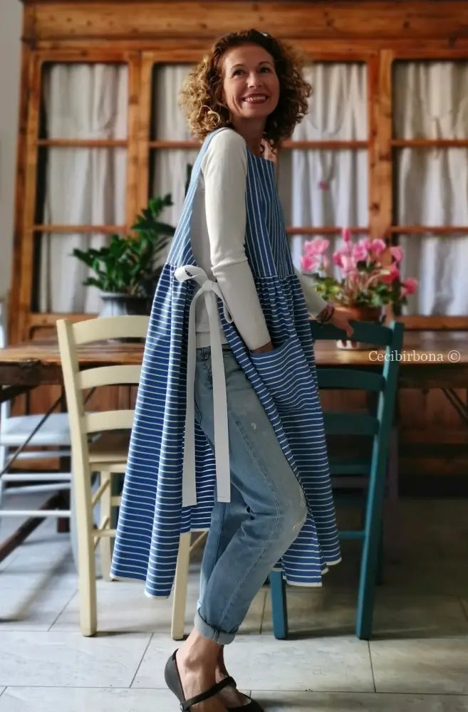 RISERVATO PER ROBERTA ACCONTO Grembiule per donna da cucina in cotone vintage azzurro da materassi grembiule donna