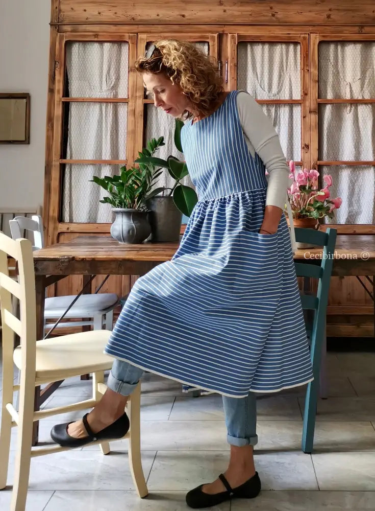 RISERVATO PER ROBERTA ACCONTO Grembiule per donna da cucina in cotone vintage azzurro da materassi grembiule donna