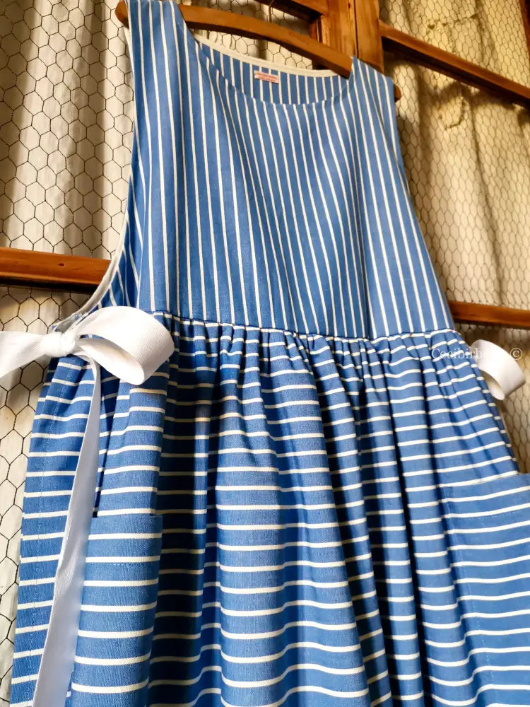 RISERVATO PER ROBERTA SALDO Grembiule per donna da cucina in cotone vintage azzurro da materassi grembiule donna