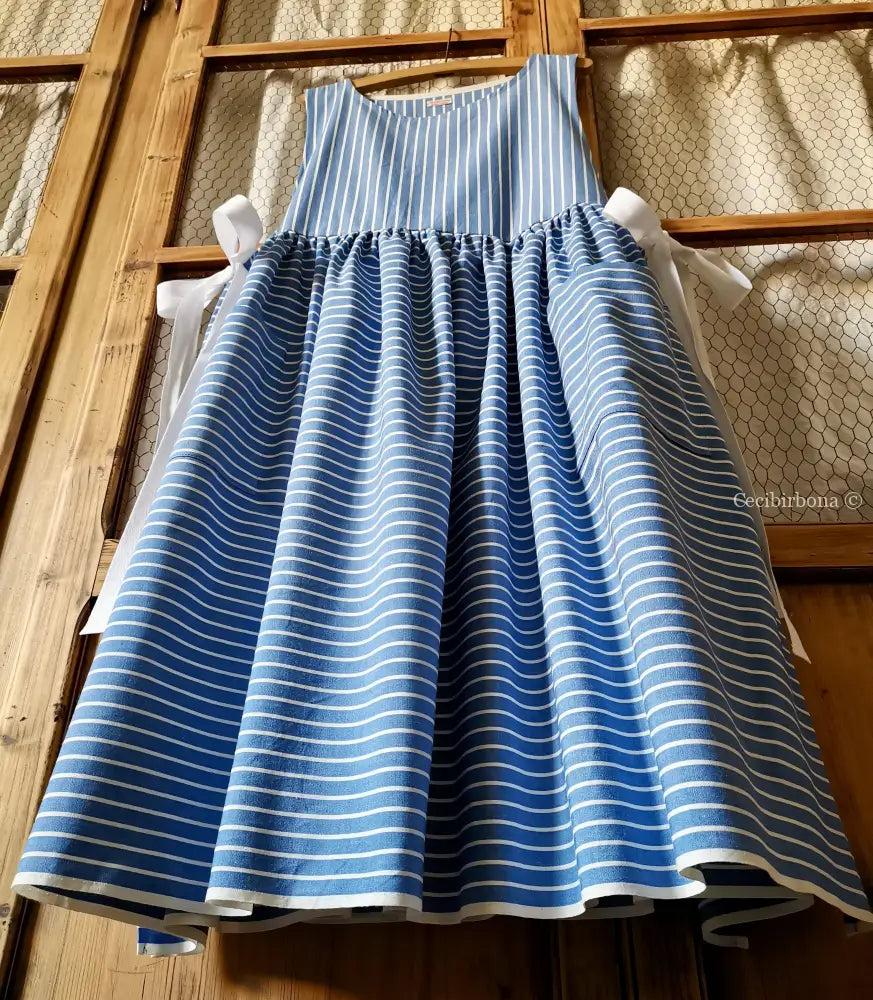 RISERVATO PER ROBERTA SALDO Grembiule per donna da cucina in cotone vintage azzurro da materassi grembiule donna