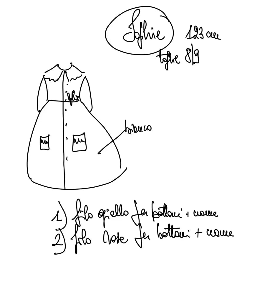 Riservato per Sophie - Il grembiulino bianco con le rouche grembiule scuola bimba