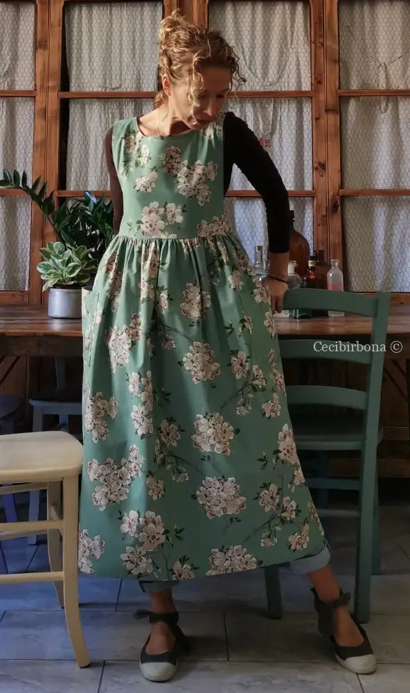 Riservato per Stefano Disponibile in preordine Grembiule con i fiori di pesco (Ref. 85) grembiule donna tessuti moderni