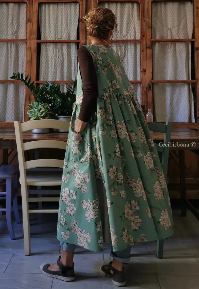 Riservato per Stefano Disponibile in preordine Grembiule con i fiori di pesco (Ref. 85) grembiule donna tessuti moderni