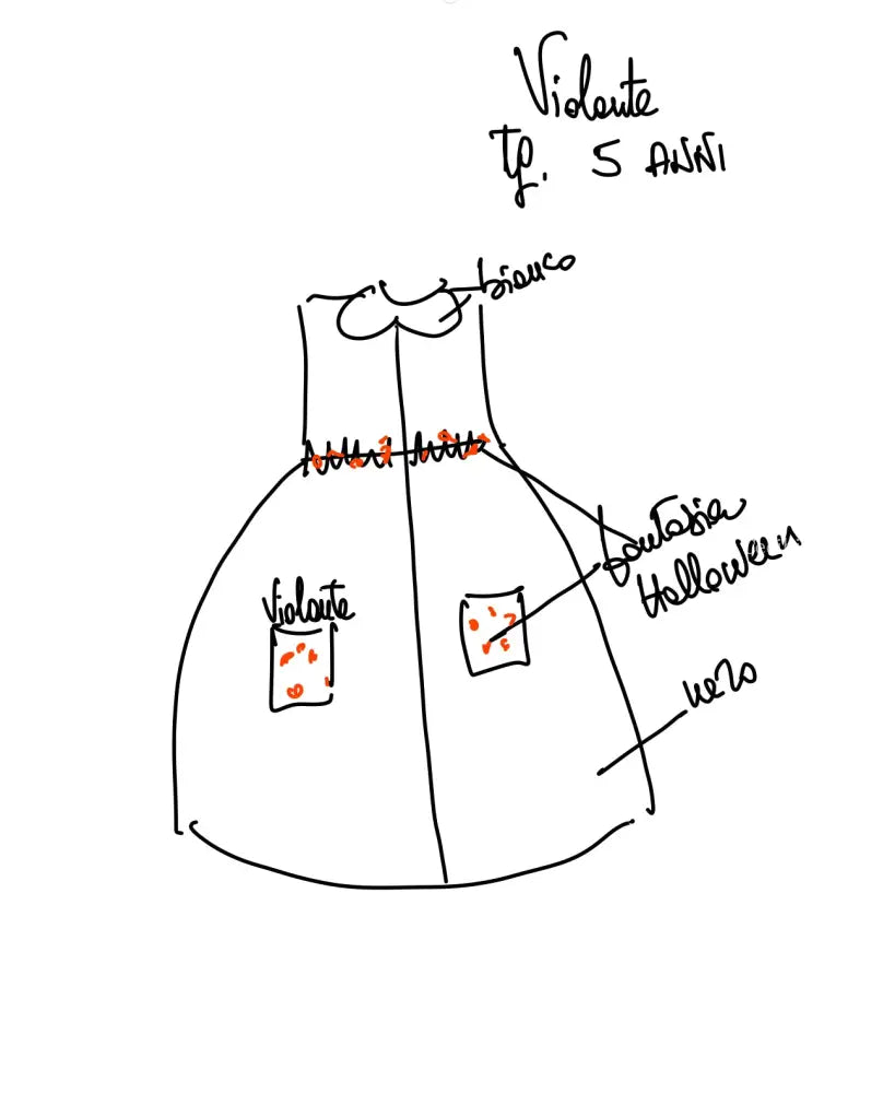 Riservato per Violante - Il grembiulino nero per Halloween 5 grembiule scuola bimba