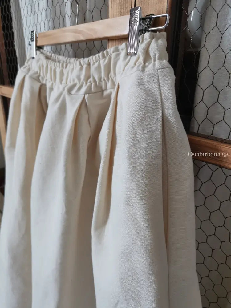 Riservato per Virna Gonna in canapa vintage con cinturino elastico e tasche gonna donna