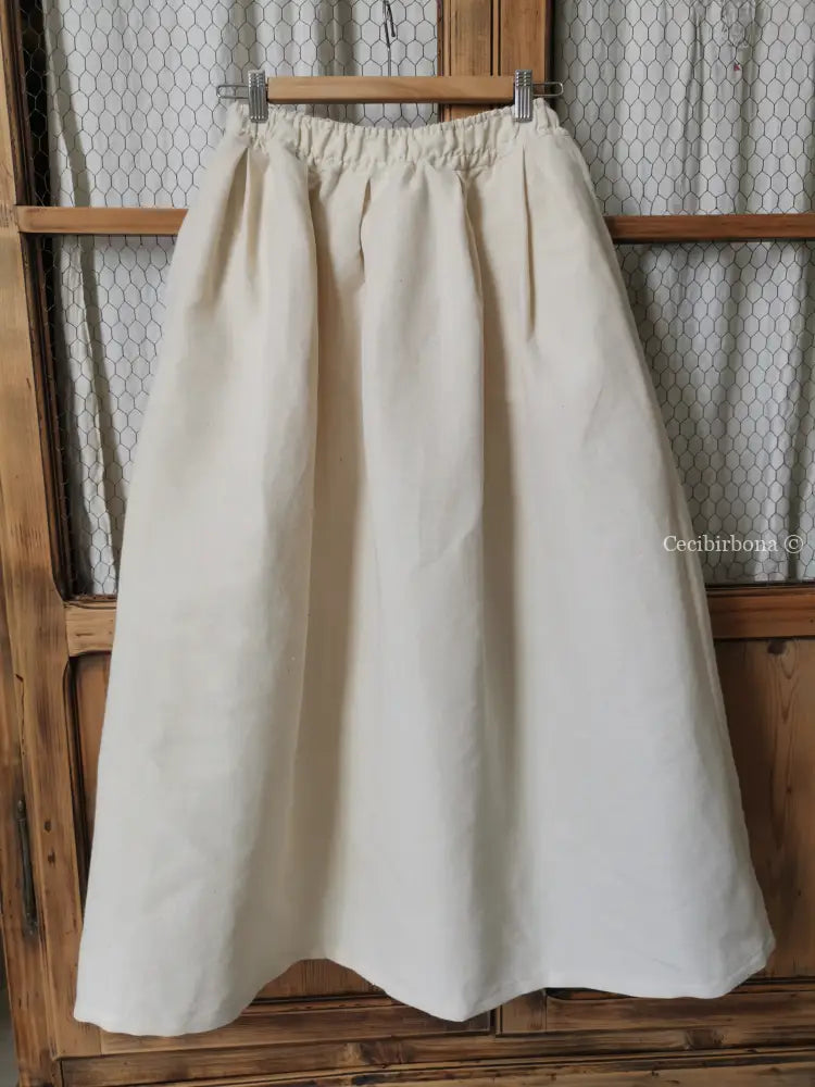 Riservato per Virna Gonna in canapa vintage con cinturino elastico e tasche gonna donna