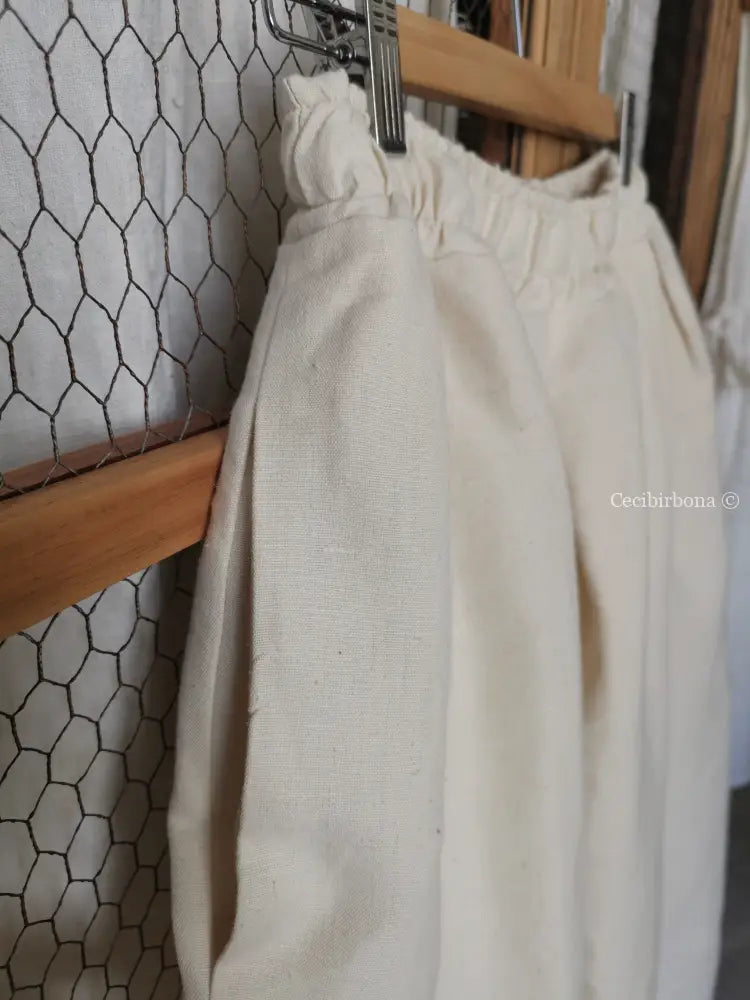 Riservato per Virna Gonna in canapa vintage con cinturino elastico e tasche gonna donna