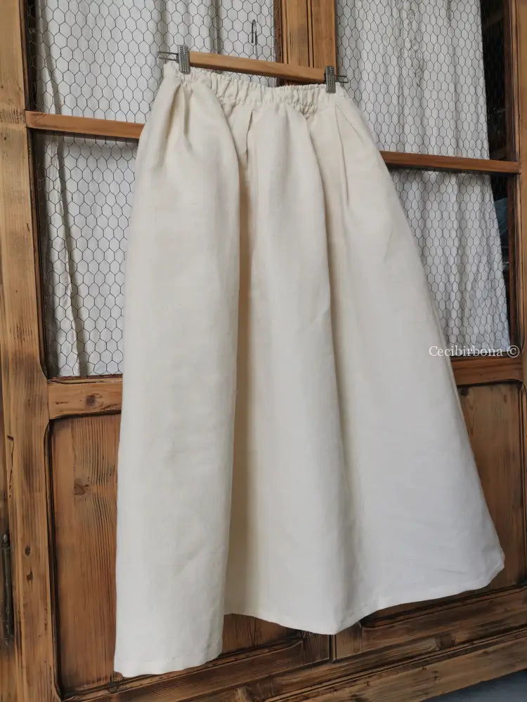 Riservato per Virna Gonna in canapa vintage con cinturino elastico e tasche gonna donna