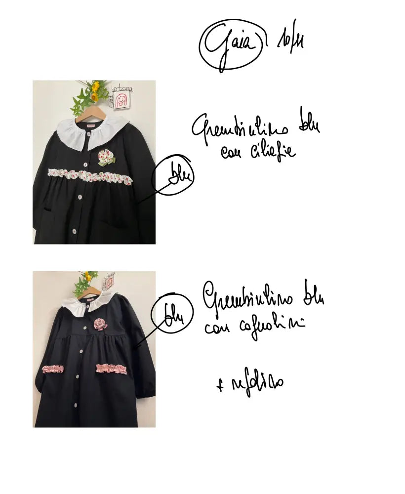 Riservato per Zaira e Gaia Il grembiulino blu per scuola primaria grembiule scuola bimba