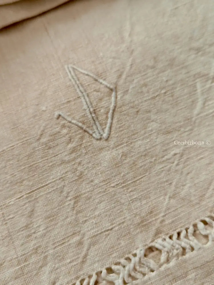 Set di asciugamani antichi in lino con sfilatura e monogramma biancheria antica per la casa