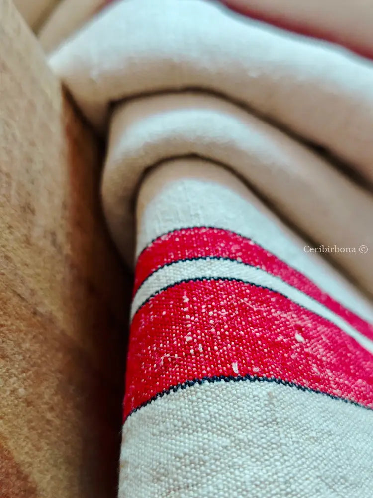 Set di cinque canovacci in canapa biancheria antica per la casa