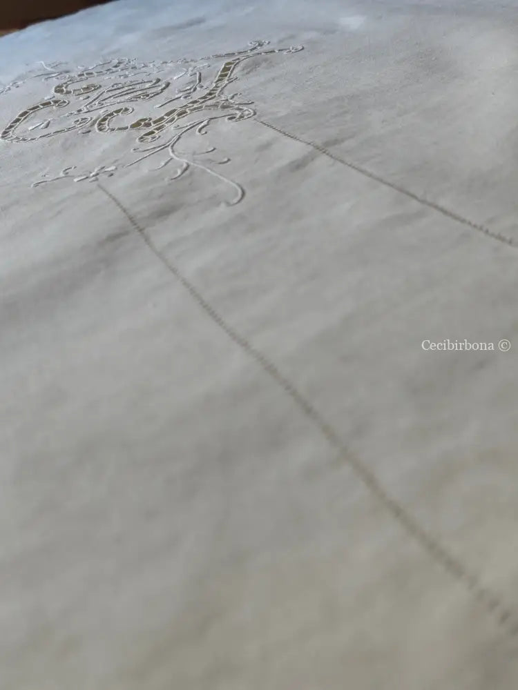 Set di due teli da bagno e una federa da cuscino con monogramma BR biancheria antica per la casa