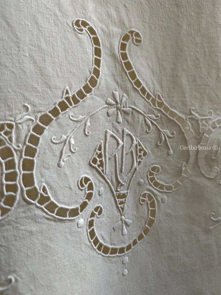 Set di due teli da bagno e una federa da cuscino con monogramma BR biancheria antica per la casa