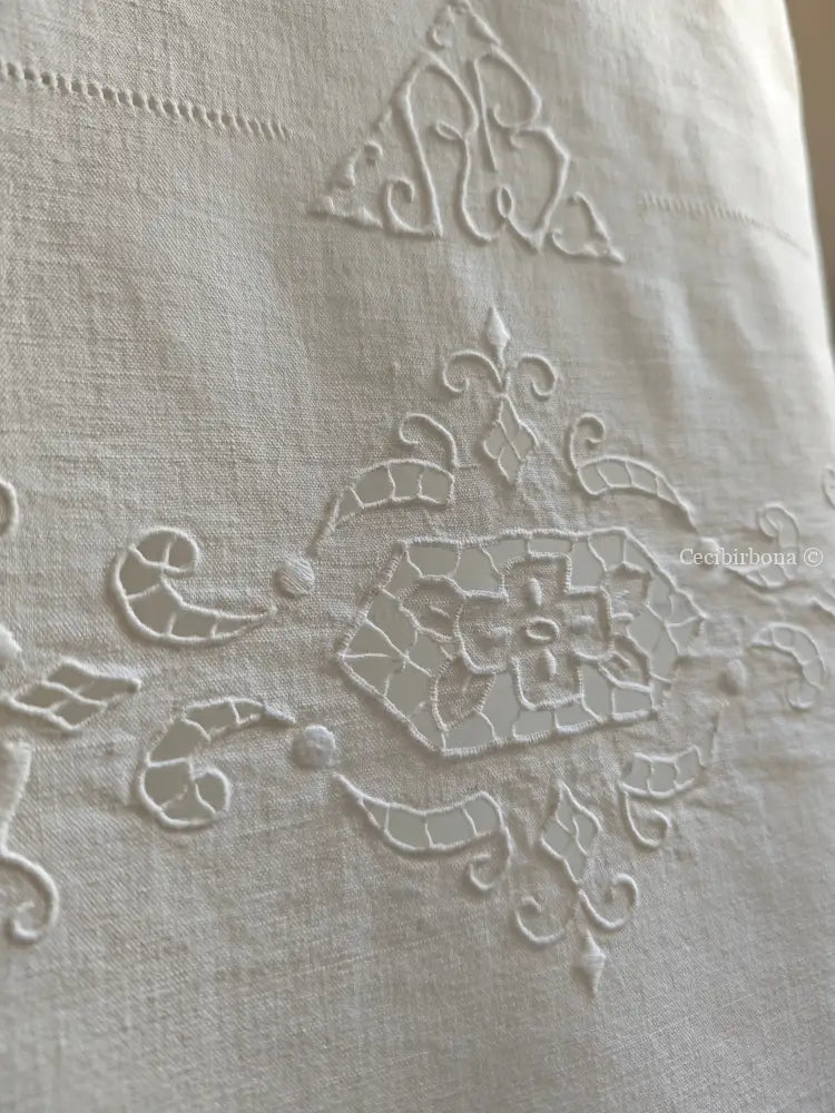 Set di due teli da bagno e una federa da cuscino con monogramma BR biancheria antica per la casa