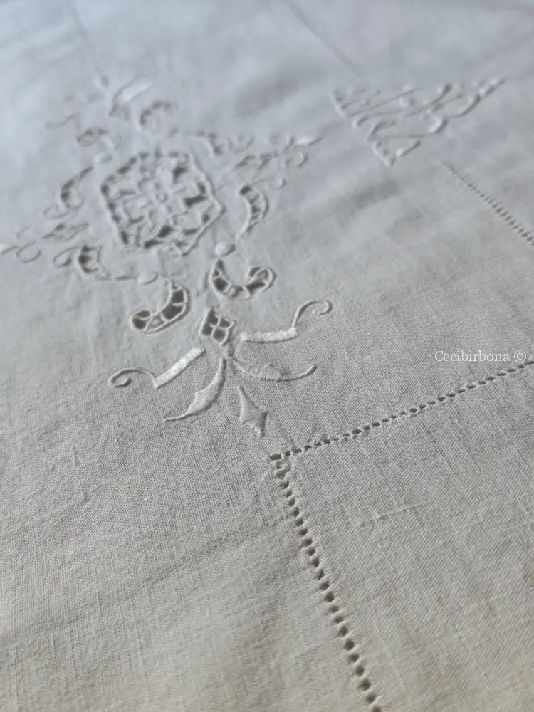 Set di due teli da bagno e una federa da cuscino con monogramma BR biancheria antica per la casa