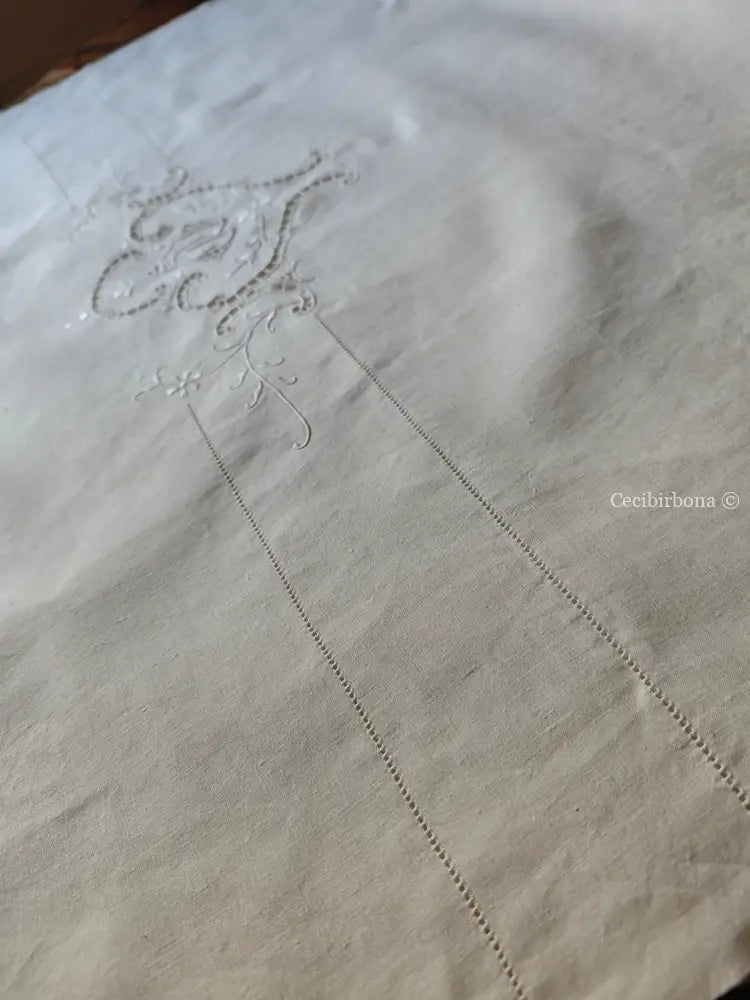 Set di due teli da bagno e una federa da cuscino con monogramma BR biancheria antica per la casa