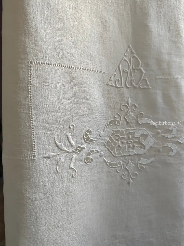 Set di due teli da bagno e una federa da cuscino con monogramma BR biancheria antica per la casa