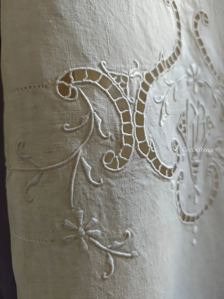 Set di due teli da bagno e una federa da cuscino con monogramma BR biancheria antica per la casa