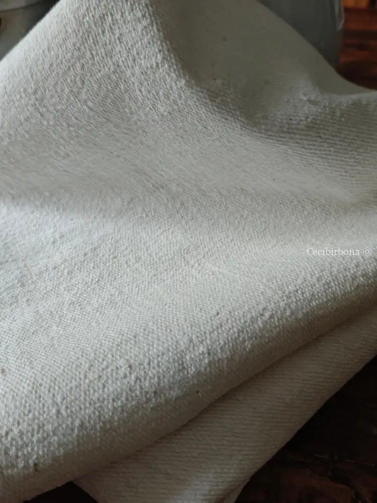 Telo antico in cotone con balze uncinetto biancheria antica per la casa