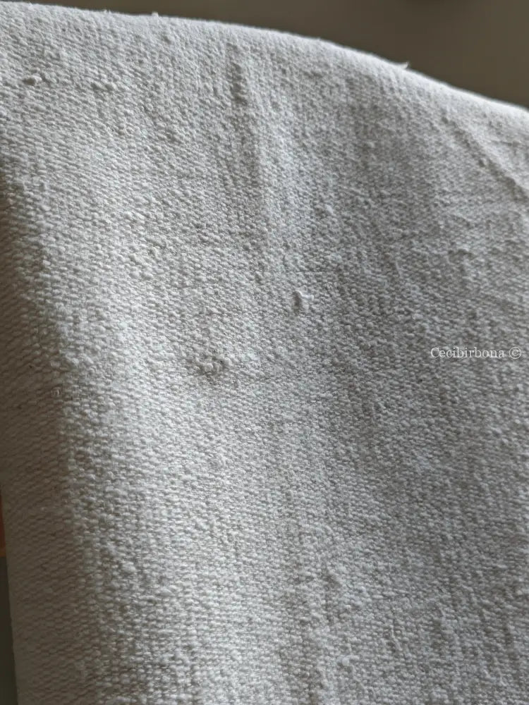 Telo antico in cotone con balze uncinetto biancheria antica per la casa