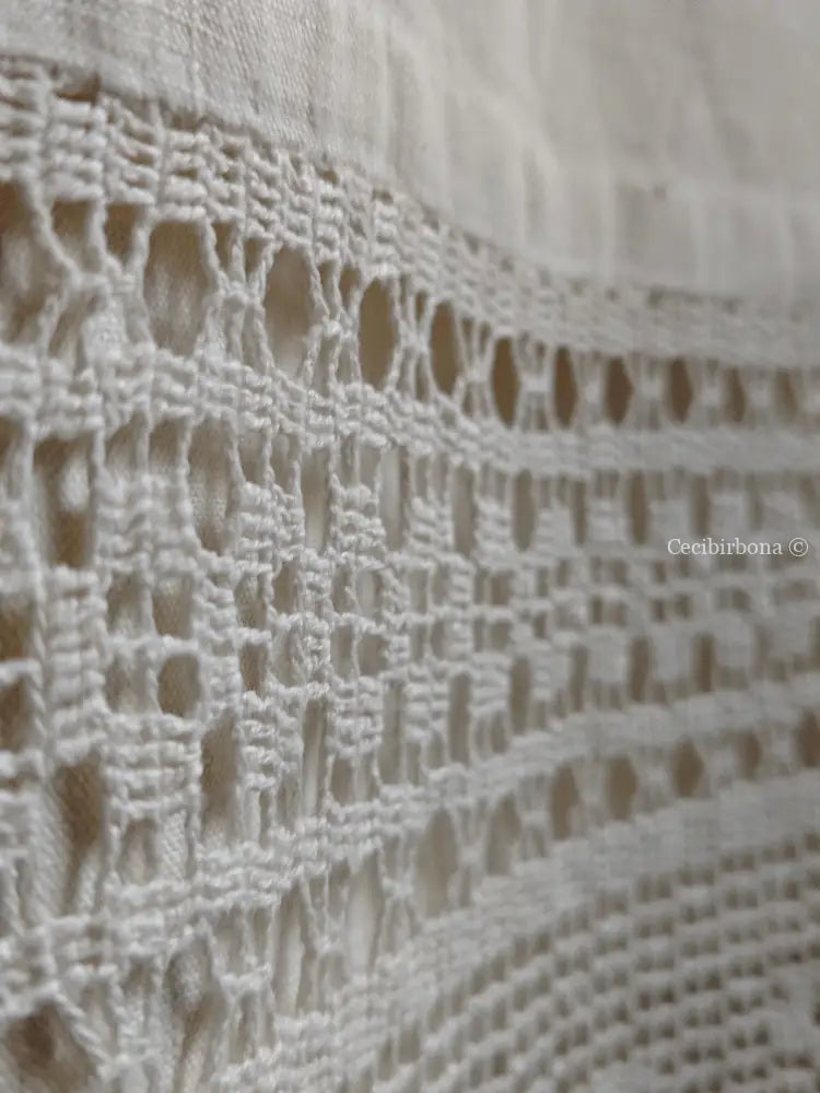 Telo con monogramma PN e balza all’uncinetto Corredo N.3/4 biancheria antica per la casa