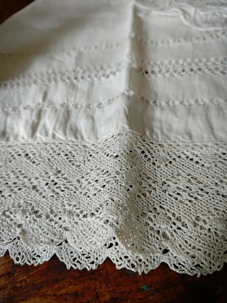 Telo da bagno in lino ricamato “Corredo di Angiolina “ Asciugamano in lino antico