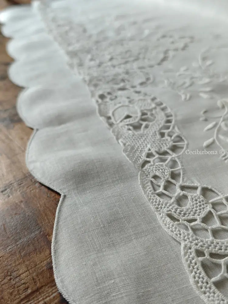 Telo da bagno in lino ricamato Ricamo fiori Telo in lino