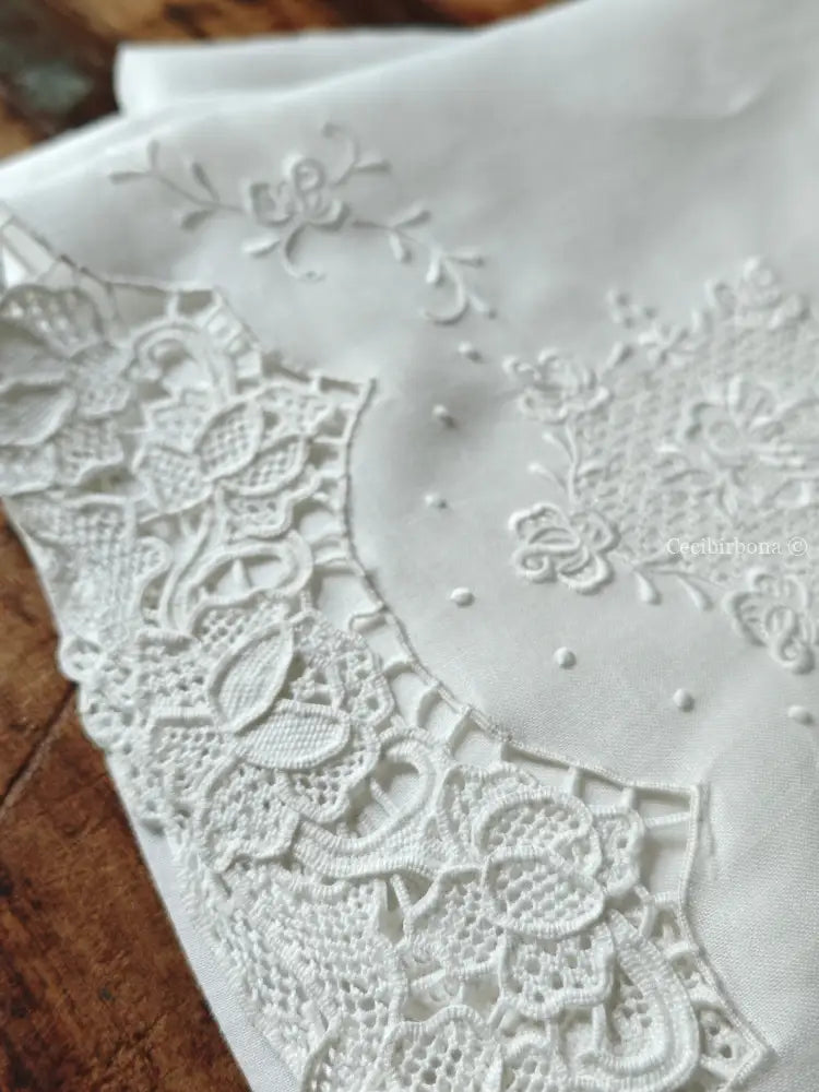 Telo da bagno in lino ricamato Ricamo fiori Telo in lino